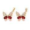 Brass Micro Pave Cubic Zirconia Pendants KK-CJC0015-19G-07-1