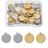 40Pcs 2 Colors Ion Plating(IP) 304 Stainless Steel Charms FIND-DC0006-04A-1
