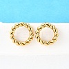 Ion Plating(IP) 304 Stainless Steel Twist Rope Ring Stud Earrings for Woman X-EJEW-N097-006LG-4