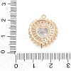 Brass Micro Pave Cubic Zirconia with Glass Pendants KK-Q026-20G-3