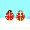 Ladybug 304 Stainless Steel Stud Earrings for Women EJEW-K243-15G-2