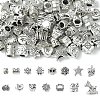 60Pcs 15 Styles Tibetan Style Alloy European Beads FIND-YW0005-07-1
