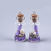 Glass Wishing Bottle Pendant Decorations GLAA-S181-02A-2