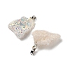 Electroplated Raw Rough Natural Druzy Agate Pendants G-H084-07P-02-2