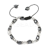 Natural Quartz Crystal & Non-magnetic Synthetic Hematite Beaded Braided Bead Bracelets for Men Women BJEW-Z148-08P-01-2