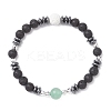 Natural & Synthetic Mixed Gemstone Beaded Stretch Bracelets for Men Women BJEW-JB12601-3