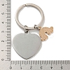 1Pc Mother's Day Gift 201 Stainless Steel Heart with Word Remember I Love You Mom Keychains KEYC-FS0001-11-4