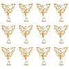 5Pcs Brass Micro Pave Clear Cubic Zirconia Pendants KK-YW0003-65-1