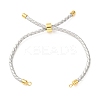 Adjustable Round Braided Microfiber Leather Cord Bracelet Making KK-CBAC260-01G-24-1