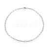Non-Tarnish 304 Stainless Steel Paperclip Chain Necklace NJEW-M183-04P-2