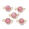 Natural Dyed Natural White Jade Faceted Round Links Connector Charms G-G175-01G-04-1