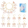 20Pcs 10 Styles Bowknot Alloy Enamel Pendant Locking Stitch Markers HJEW-SC00160-1