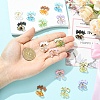 16Pcs 8 Colors Alloy & Glass Pendants PALLOY-YW00166-4