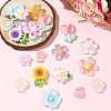 11Pcs 11 Styles Opaque & Transparnt Resin Flowers Cabochons RESI-YW0005-41-4