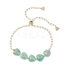 Heart Gemstone Slider Bracelets BJEW-JB13296-3
