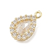 Brass Micro Pave Clear Cubic Zirconia Charms KK-B130-01G-02-2
