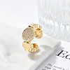 Brass Micro Pave Clear Cubic Zirconia Open Cuff Rings for Women RJEW-M026-01G-01-2