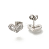 304 Stainless Steel Micro Pave Clear Cubic Zirconia Stud Earrings EJEW-H018-02P-01-1