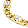 304 Stainless Steel & Natural Howlite Polygon Link Bracelets for Women BJEW-G717-16G-01-2