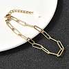 304 Stainless Steel Paperclip Chain Bracelets for Women BJEW-Z140-01G-2