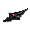 Siam Rhinestone Cross Pendatn with Black Enamel LS-ENAM-WH0001-06EB-02-3