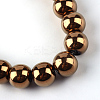 Electroplate Transparent Glass Beads Strands X-EGLA-Q062-8mm-D03-2