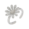 Brass Micro Pave Cubic Zirconia Cuff Open Rings RJEW-H256-06P-4