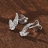 925 Sterling Silver Clear Cubic Zirconia Stud Earrings EJEW-Q032-01A-P-2
