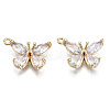 Real 18K Gold Plated Brass Micro Pave Cubic Zirconia Pendants KK-T056-59G-01-NF-1