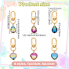 6Pcs 6 Styles Heart/Teardrop K9 Glass Imitation Tourmaline Pendants Decoration HJEW-NB00204-2