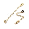 Brass Enamel ABS Imtation Pearl End with Chain KK-B129-27G-02-2