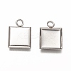 Non-Tarnish 304 Stainless Steel Pendant Cabochon Settings STAS-I176-07P-1