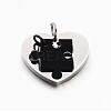 Valentine's Couple Jewelry Lovers 304 Stainless Steel Heart with Puzzle Jigsaw Split Pendants STAS-E090-46B-1
