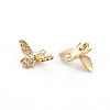 Brass Micro Pave Clear Cubic Zirconia Charms X-KK-S356-476-NF-2