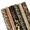 Leopard Print Pattern Imitation Leather Fabric Set FABR-PW0001-042-2