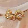 Triple-Layer Brass Open Cuff Earrings for Women EJEW-G297-33G-1