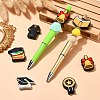 12Pcs 6 Styles Graduation Season Theme Silicone Focal Beads SIL-CJ0001-46-6