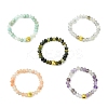 Natural Mixed Gemstone Beads Finger Rings RJEW-JR01074-3