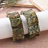 Natural Kambaba Jasper Beads Rectangle Beaded Stretch Bracelet BJEW-Q012-02A-3