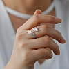 Non-Tarnish 304 Stainless Steel Double Wing Open Cuff Ring LS-RJEW-F149-01P-4