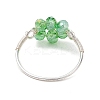 7Pcs 7 Styles Flower Glass Beads Finger Rings RJEW-JR00710-01-5