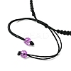 Dyed Natural & Synthetic Mixed Gemstone Round Braided Bead Bracelet BJEW-JB09624-3