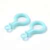 Opaque Solid Color Bulb Shaped Plastic Push Gate Snap Keychain Clasp Findings LS-KY-T021-01E-3