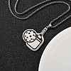201 Stainless Steel Pickleball Paddle Pendant Box Chain Necklaces for Women Men NJEW-H050-02P-2