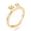 Flower Brass Micro Pave Cubic Zirconia Cup Peg Ring Settings LS-KK-N274-31G-1