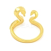 304 Stainless Steel Cubic Zirconia Open Cuff Ring for Women RJEW-S406-05G-03-3
