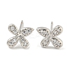 Rack Plating Brass Micro Pave Clear Cubic Zirconia Stud Earrings EJEW-N055-02P-04-RS-1