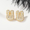 Brass Micro Pave Cubic Zirconia Stud Earrings EJEW-Z091-04G-U-5