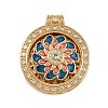 Brass Micro Pave Cubic Zirconia Rotating Pendants KK-P332-02B-G-1