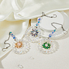 3Pcs Glass Pendant Decorations HJEW-FH00050-5